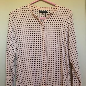 Donna Karan Blush and Black Dotted Blouse